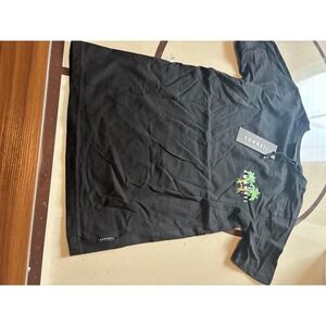 Sonneti London Mens Neon Wave Tee Black Palm Tree Graphic T-Shirt Size M